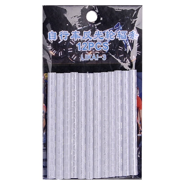 Liquidación especial!12 Uds. Reflector de radios para rueda de bicicleta, tubo de Clip de montaje reflectante, tiras de advertencia para ciclismo