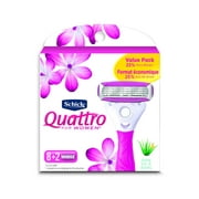 Quattro Ultra Smooth Razor Blade Refills for Women Value Pack, 10 Count