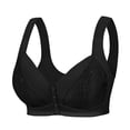 thumbnail image 2 of Hugcore Bras for Women Wireless Front Closure Lace Bra for Women - Comfortable Full Coverage Underwear, Ideal for Everyday Wear,Black,M, 2 of 10
