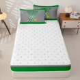 thumbnail image 4 of Castle Fairy Pickleball Print Zipper Twin Comforter Sets with Fitted Sheet and 2 Pillowcases, Sport Checkered Paddle Pattern Zipper Bedding Set, Green Gray,4-Piece, 4 of 6