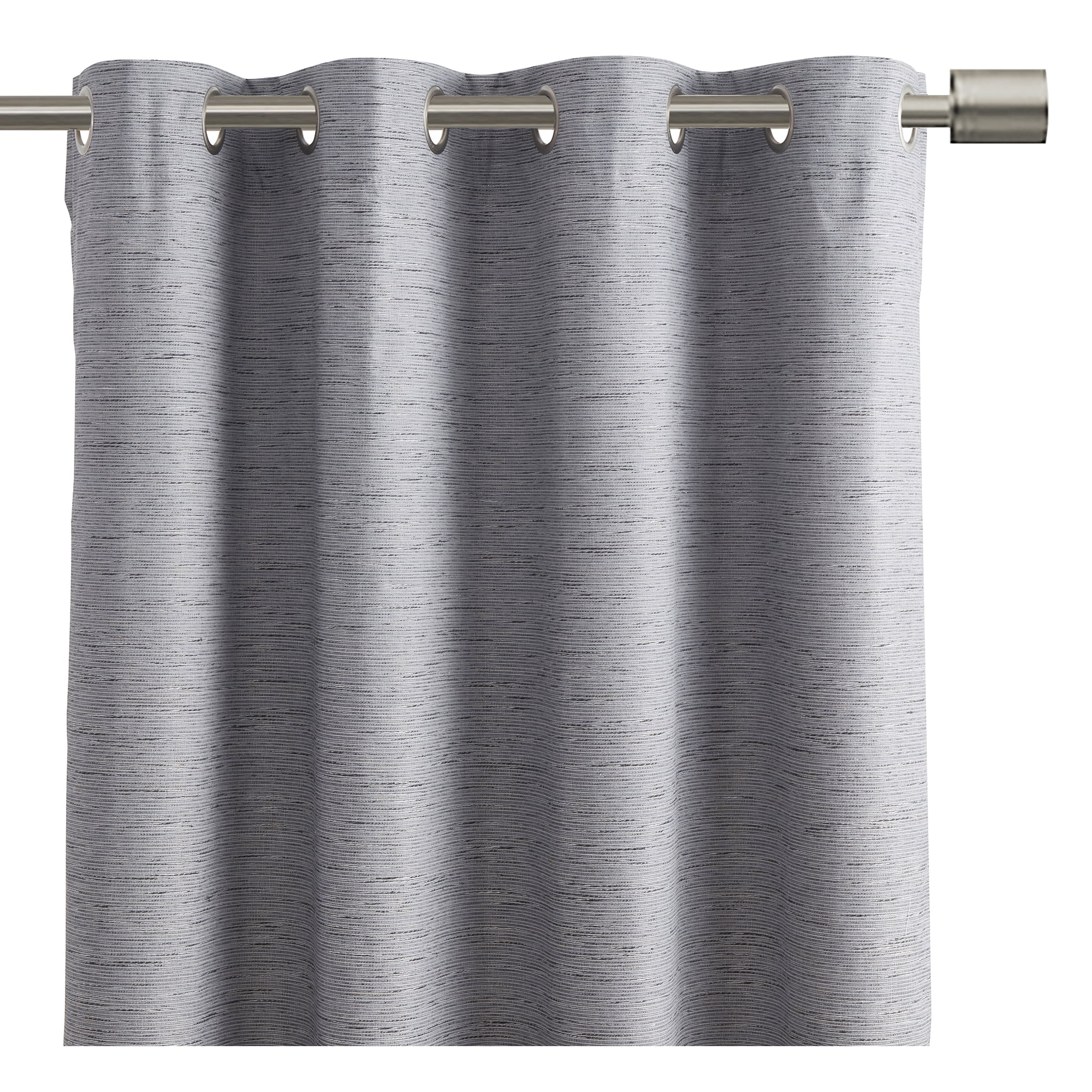 Eclipse Auden Traditional Grey Grommet Blackout Single Curtain Panel, 52" x 63"