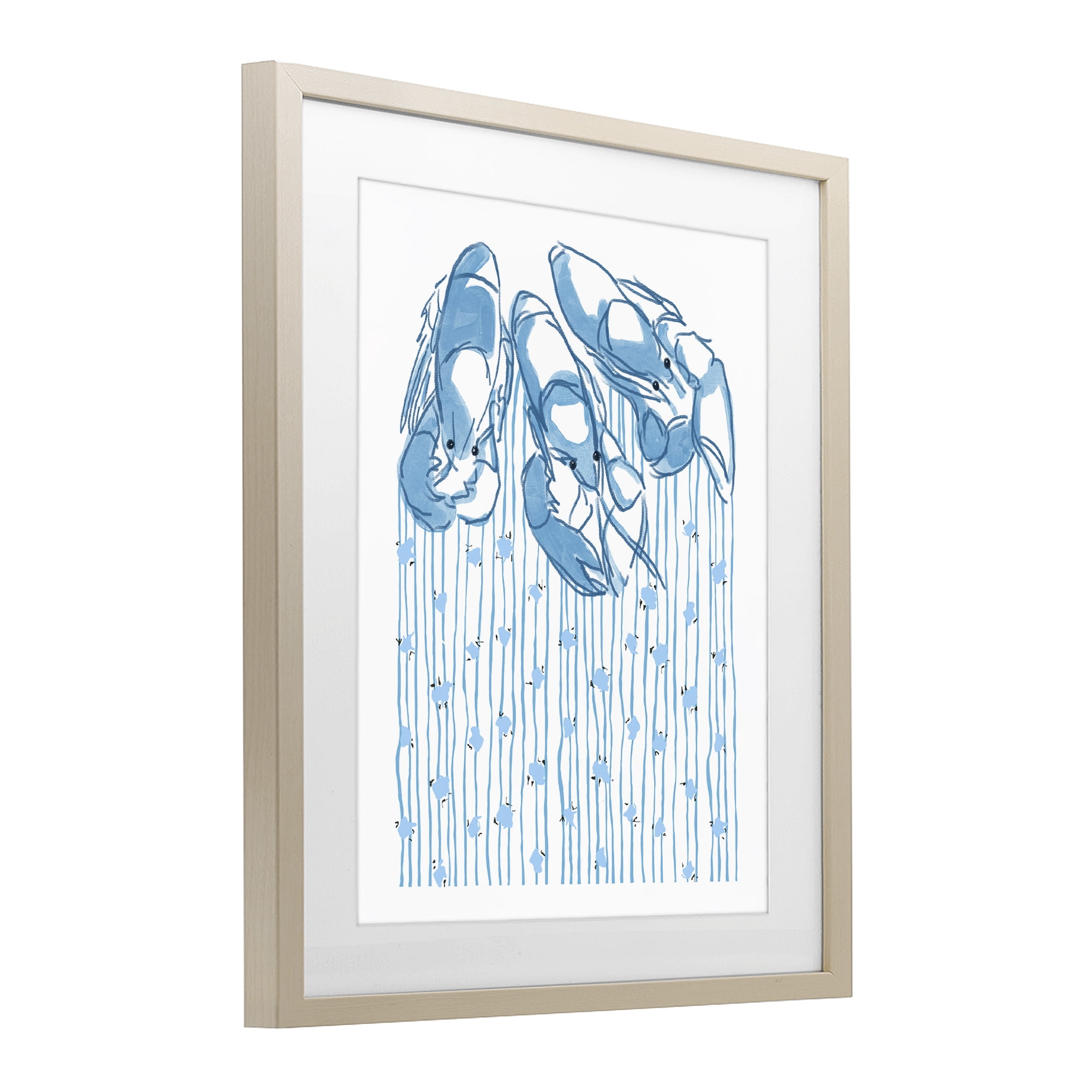 Stupell Industries Lobster Trio with Strings Birch Framed Print Under Glass, design by Melissa Tilley