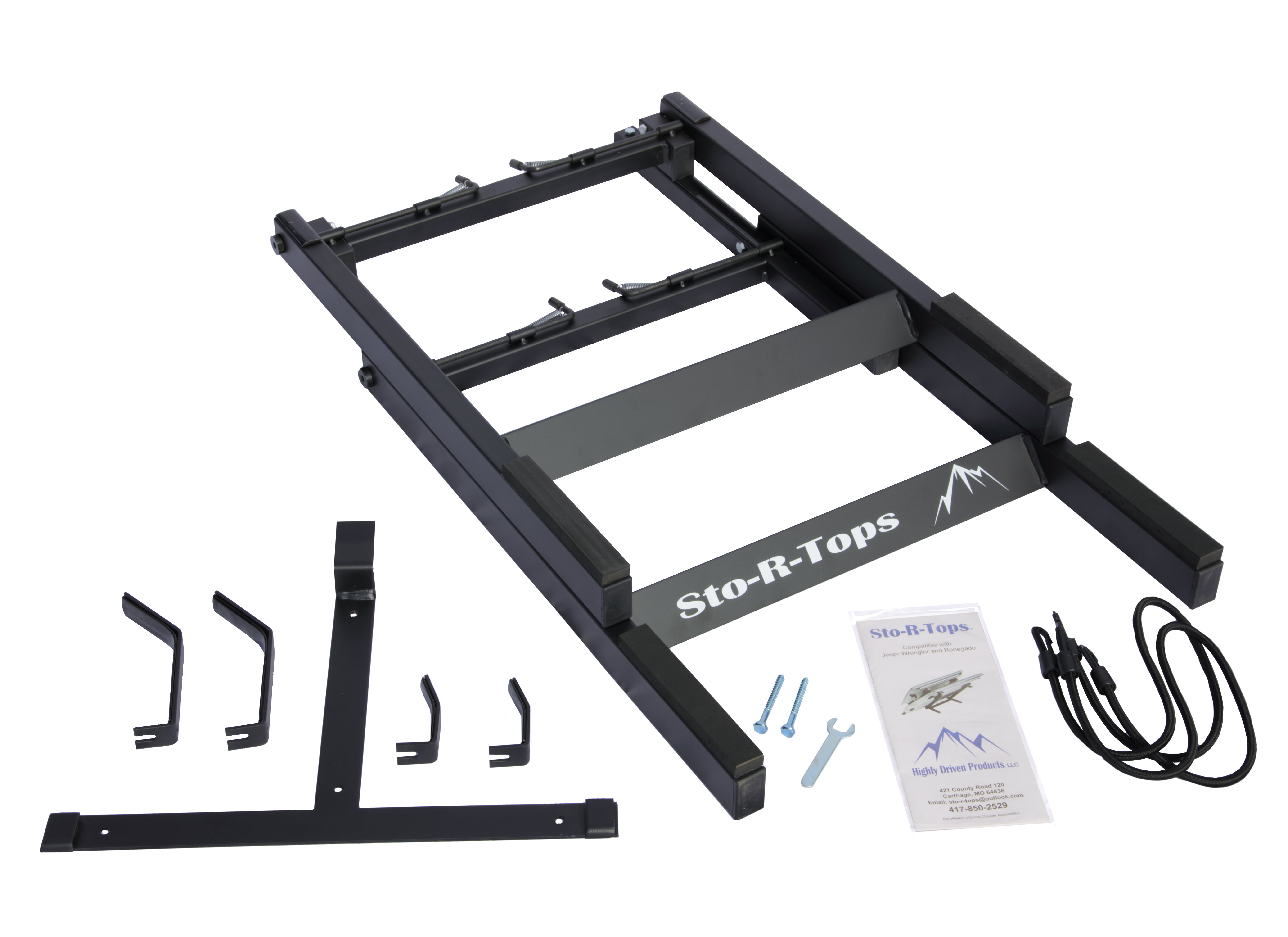 Highly Driven Products Sto‐R‐Tops® The only 3-in-1 Storage Rack for Jeep  Wrangler Freedom Top Hard Top and Side Window Panels 