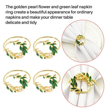 

Napkin Ring Flower Napkin Rings Set of 6 Metal Napkin Holder for Wedding Party Dinner Table Decoration