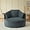 Dark Grey, variant on Tabaray Oversized Barrel Chair, Modern Comfort Leisure Single Sofa with Armrests, Compressible Corduroy Round Accent Chair, Lounge Floor Reading Chair for Living Room, Office, Apartment, Orange