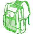 thumbnail image 2 of MGgear Transparent PVC School Backpack with Green Trim, Clear Book Bag, Unisex, 2 of 7