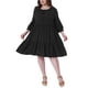 thumbnail image 1 of Vestido de verano para el Día de la Madre Agnes Orinda Plus Size para mujeres, con cuello atado, mangas de encaje, casual, con volantes, midi y fluido, talla 3X, negro, 1 of 6