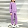 thumbnail image 5 of Enjoytime Girls Two Piece Set Long Sleeve Hooded Sweatshirt Pockets Sweatpants Outfits Fall Winter Soft Casual Sweatsuit Sets, 5 of 7
