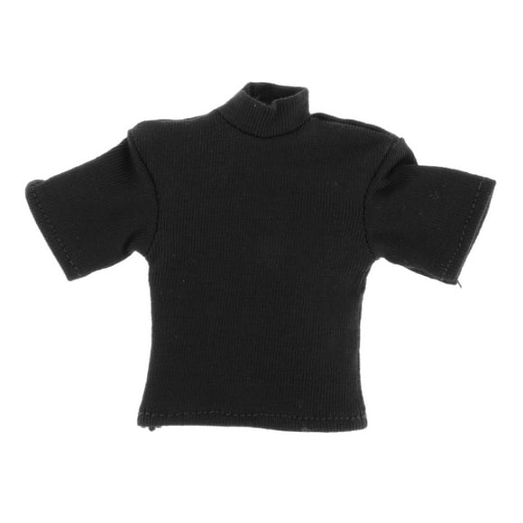 T-shirt pour Homme 1/12 Tenues Miniatures pour Déguisement de 6 Pouces Figurines d'Action pour Homme Noir