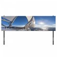 thumbnail image 3 of Sailboat Headboard, Sailing Boat in the Sea Maritime Speedy Beaming Sun Reflections Lifestyle Theme, Upholstered Decorative Metal Bed Headboard with Memory Foam, King Size, Blue White, by Ambesonne, 3 of 4