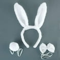 thumbnail image 3 of Bunny Rabbit Ensemble de Costume, Serre-Tête Oreilles Nœuds Papillon Queue Ensemble, Accessoires de Costume d'Halloween (Blanc), 3 of 7
