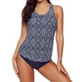 thumbnail image 1 of Women's Diamond Print Beach 2pcs Tankini Swimsuit, 1 of 5