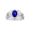 thumbnail image 1 of RYLOS Men's Rings Sterling Silver Rings Classic Designer Style 9X7MM Oval Gemstone &  Diamond Ring Lapis September Birthstone Rings For Men Size 8, 1 of 7