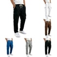 thumbnail image 2 of Dpytoraw Men's Heavy Fleece Cargo Pants Outdoor Workwear with Pockets All Season Trousers Gray XXL, 2 of 7