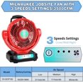 thumbnail image 4 of Abanico para Lugar de Trabajo con Batería Milwaukee M18 de 18 V/adaptador de CA, Ventilador Portátil con Batería con Temporizador, Ventilador de Trabajos Inalámbrico de 3500 Cfm para Taller, Sitio de Construcción para Camping, Garaje, Cocina, Oficina, 4 of 12
