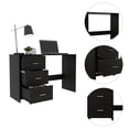 thumbnail image 2 of Boahaus Chittagong Modern Desk, for Adults, Black, 2 of 6