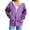 Purple、, variant on Women's Zipper Hoodies Dressy Casual Drawstring Sweatshirts Plaid Casual Fall Winter Outfit with Pockets Gray M