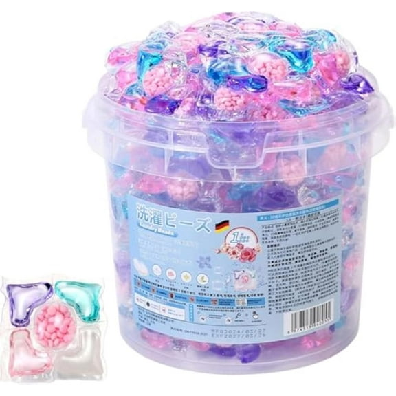 5 in 1 Laundry Pods with Fabric Softener & Scent Beads, 5 in 1 Laundry Pods, Concentrated LaundryDetergentPods, Long Lasting Fresh Scent Beads for Clothes for Home(30)