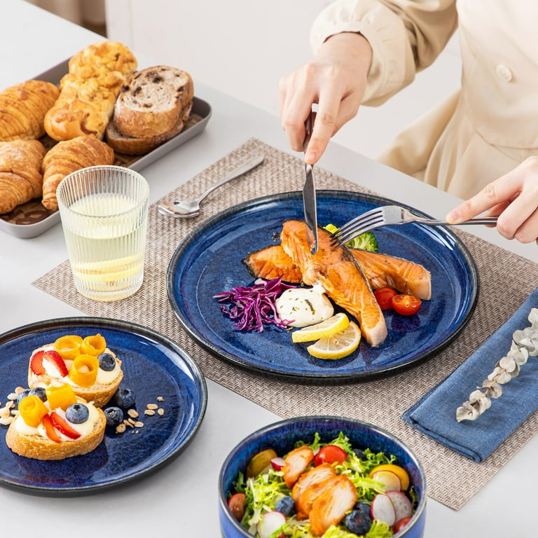Vancasso 12-Piece Stoneware Dinnerware Set, Blue photo 6