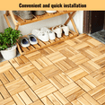 thumbnail image 2 of Set of 30 Premium Acacia Wood Interlocking Deck Tiles - All-Weather Waterproof Wooden Flooring for Patio, Balcony, Porch, Garden, Indoor & Outdoor Use (Golden Teak Finish, Round Joints), 2 of 9