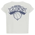 thumbnail image 3 of Women's Sportiqe  Cream New York Knicks Athletic Club Collection Alana Premium Cropped T-Shirt, 3 of 3