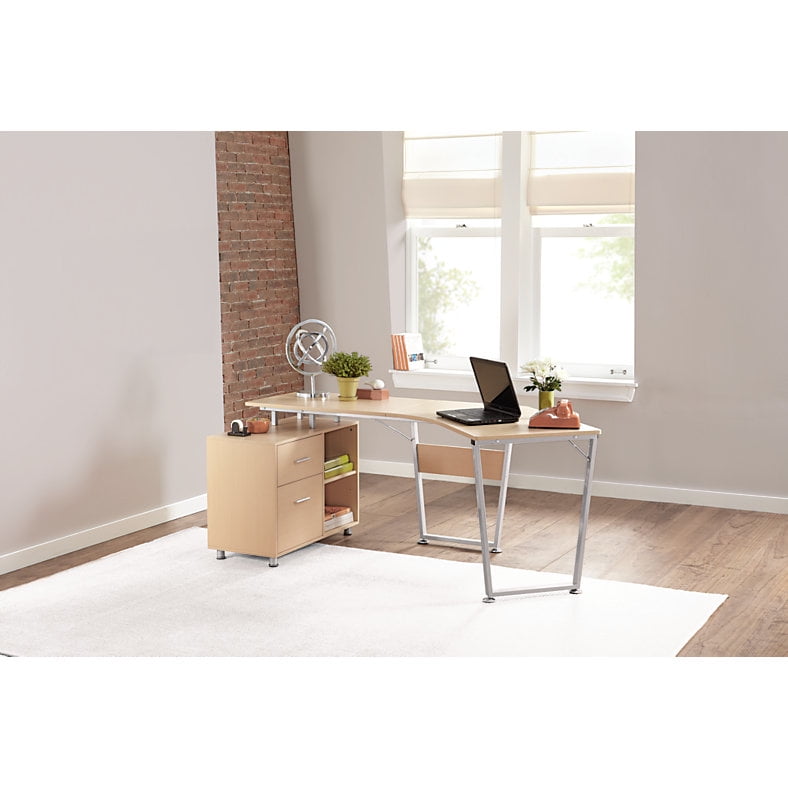 Realspace B Dog Leg Desk Oak Com Realspace B Dog Leg Desk Oak, Dog Leg Desk