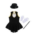 thumbnail image 4 of Linjinx Girls Outfit Festival Kids Cutout Back Leotard Jumpsuit with Accessory Black 8, 4 of 5