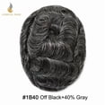 thumbnail image 2 of Lyrical Hair Toupee for Men Fine Mono Mens Toupee Human Hair Replacement Systems Monofilament with NPU Hairpiece for Man Black Brown Blonde Gray Hair Wig Unit, 2 of 7