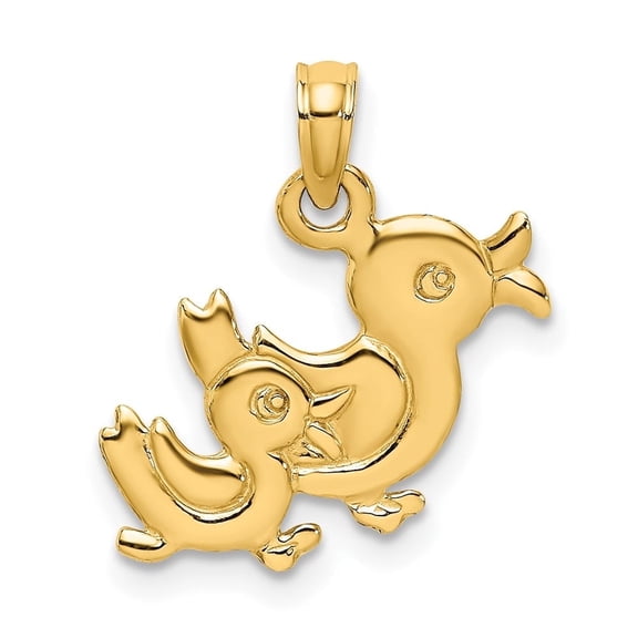 Auriga Fine Jewelry 10K Yellow Gold 3-D Two Ducks Charm for Women