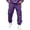 Purple, variant on Basysin Men Jogger Cargo Pants Elastic Drawstring Waist With Pockets Trousers Solid Color Lounge Walking Jogging Outdoor Casual Workout Home