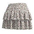 thumbnail image 2 of Falda George para Mujer Corta con Elástico en Cintura y Olanes Estampado Flor Blanco Talla M, 2 of 4
