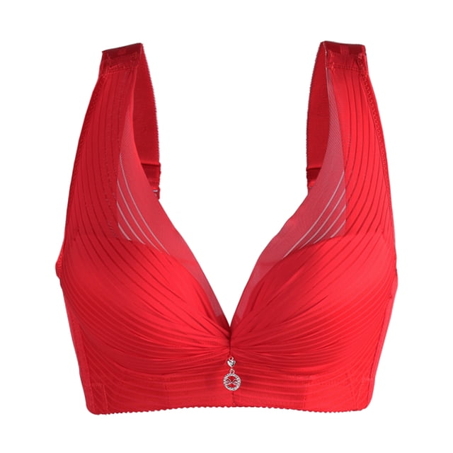 Sujetador uxcell camuflaje sin cables con relleno cobertura completa talla grande Rojo 42/95 Fit 38C