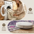 thumbnail image 5 of ODIKA 8'x10' Boho Tone Inspired Plum Magenta Pink Maximalist Purple Flowing Dynamic Washable Area Rug None for King Size Bedroom Under Bed, Master Suite, Non-Shedding, Easy Care, 5 of 7