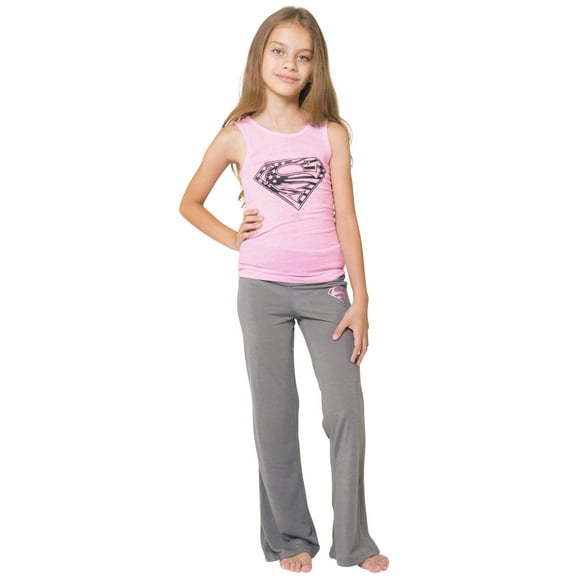 DC Comics Girls' Superman Supergirl Americana 2PC Tank Top Yoga Pajama Set