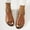 Brown, variant on Women's Open Toe Slingback Sandals Gold Buckle Accent Slip On Shoes Casual Summer Beach Footwear Trendy Fashion Flat Sandals White Women Sandal