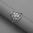thumbnail image 4 of Seed of Life Ring Flower Shape Stainless Steel Simple Party Accessories for Women, 4 of 5