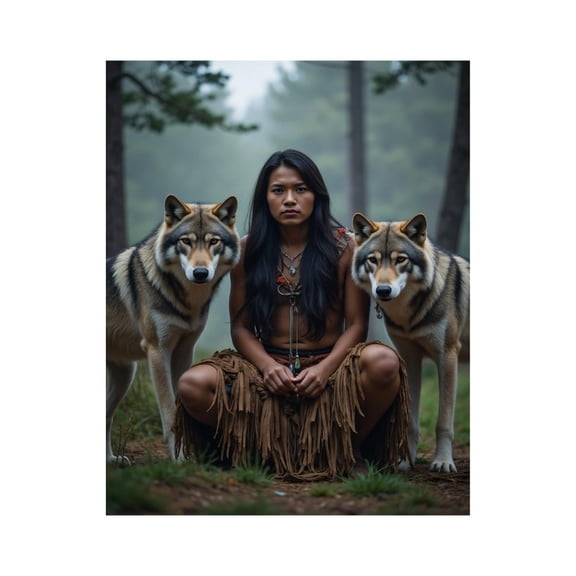 Paint By Numbers Kit for Adults Beginner - DIY Mystical Forest Wolves Companion Canvas Painting Kits for Adults, Frameless Paint By Number for Adults for Home Wall Decor 16x20 Inch