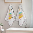 thumbnail image 3 of Rainbow Cute Cat Hand Towels for Bathroom, Valentine's Day Kitchen Towel 2 PCS Ultra Soft and Highly Absorbent Decorative Fingertip Face Bath Towels for Spa & Hotel, 28.3"x 14.4", 3 of 4