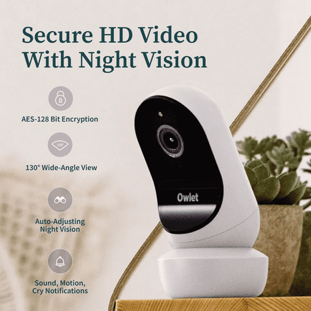 Owlet® Dream Duo 2 Smart Baby Monitor: FDA-Cleared Dream Sock® plus Cam 2 HD WiFi Video - Bedtime Blue