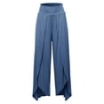 thumbnail image 1 of A2Y Women's Solid Modal Wide Leg Tulip Pants Dusty Blue S, 1 of 5