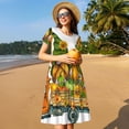 thumbnail image 4 of Balery Thanksgiving Truck Vestidos sueltos de manga corta para mujer, vestidos de verano 2025, vestidos casuales de corte A con vuelo., 4 of 6