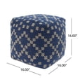 thumbnail image 4 of Alice Cube Pouf Boho Blue and White Yarn, 4 of 5