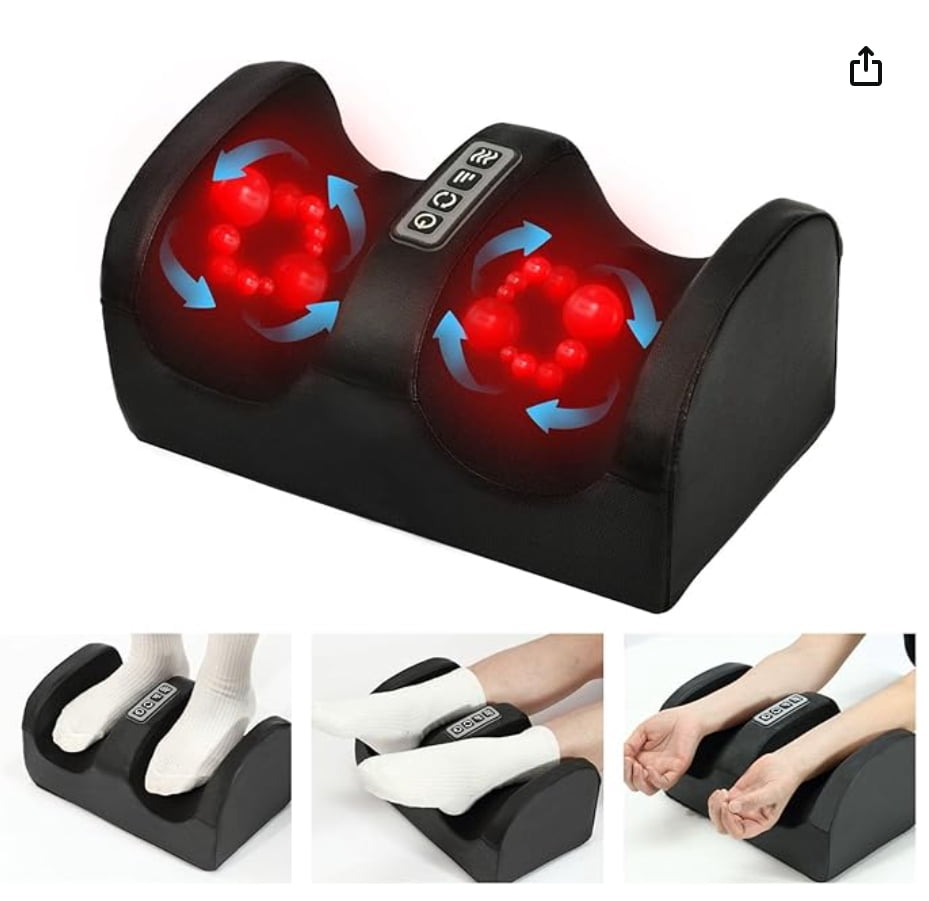 Foot Massager, Shiatsu Spa with Heat for Comfort and Relief, Gift, Black