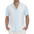 thumbnail image 3 of GIRUNS Men's Vintage Bowling Shirt Short Sleeve Button Up Summer Vacation Beach Shirt, 3 of 7