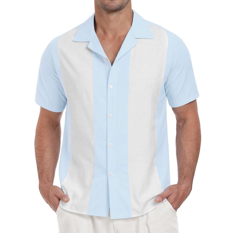 GIRUNS Men's Vintage Bowling Shirt Short Sleeve photo 2