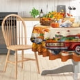 thumbnail image 4 of Fall Round Tablecloth 70 Inch, Fall Decorations Gnomes Table Cloth for Round, Autumn Decor Pumpkin Red Truck Orange Tablecloths Polyester Vintage for Picnic Party Dinner Thanksgiving, 4 of 6
