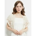 thumbnail image 3 of Women's Short Sleeve Floral Lace Crochet Mesh Crop Cardigan Shrug, 3 of 5