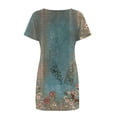 thumbnail image 5 of Qiopertar Robe d'Été Imprimée pour Femmes Fête de l'Indépendance Décontractée à Manches Courtes Col Rond Grandes Économies de Vacances! Moins de 5$ jusqu'à 90 % de Réduction, 5 of 5