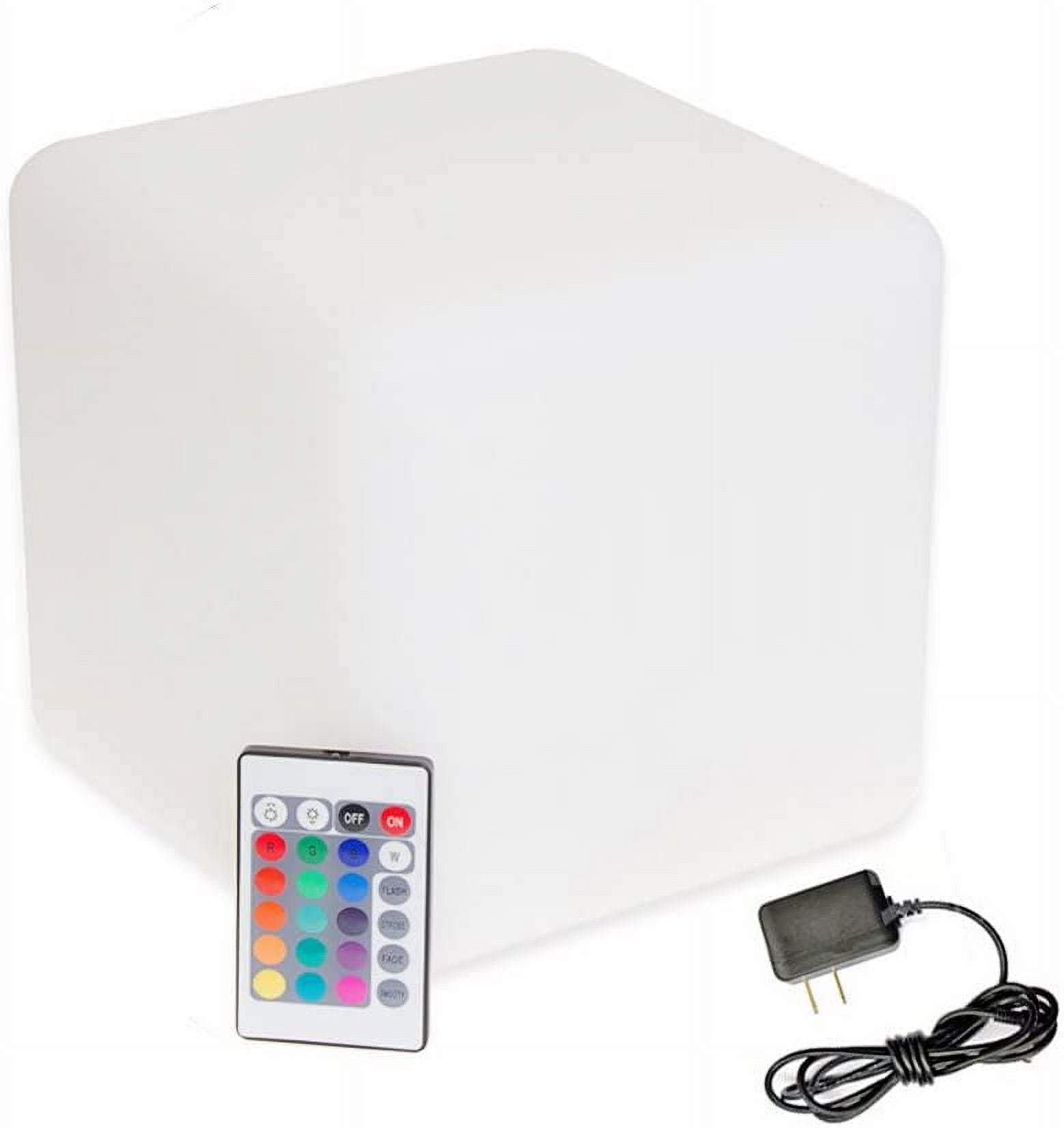Hullaballoo 8-Inch LED Dimmable Glow Cube Waterproof Rechargeable Adjustable RGB Color Changing with Remote Control, Sensory Toys for Kids, Night Light Indoor Outdoor Decorative Lighting