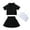 Black, variant on Girls Clothing Sets Lapel Fluorescent Color Set 3 Piece Camisole Vest + Lapel Top Short Skirt Set Kids Clothes